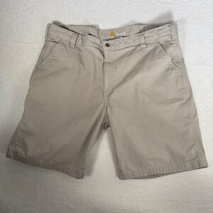 Carhartt Mens Relaxed Fit Canvas Work Shorts Tan Khaki Size 42 Utility Gorpcore